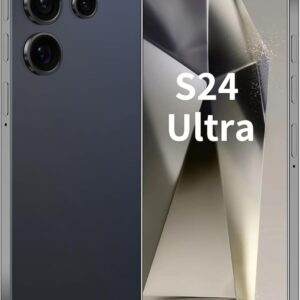Unlocked Phone S24 Ultra Android Phone 8-core 8GB+256GB Cell Phone 7 inch HD Screen Mobile Phone 108MP+48MP Camera 6800 mAh Battery 5G Dual SIM (Titanium Black)